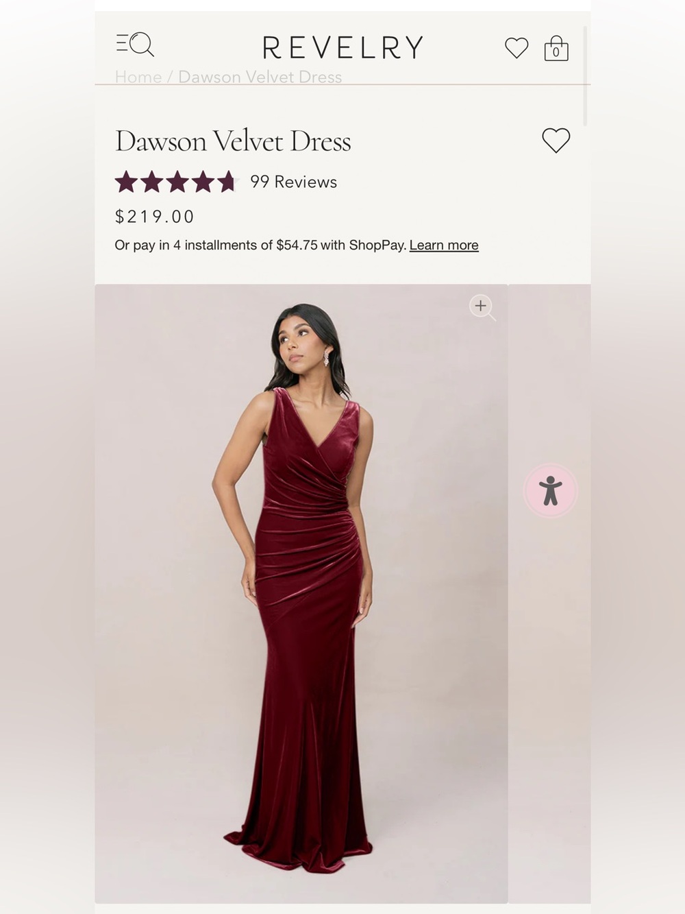 Revelry Dawson Velvet Dress